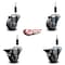 Service Caster 3'' Thermoplastic Rubber Wheel Swivel 7/8'' Expanding Stem Caster Set 2 Brakes, 4PK SCC-EX20S314-TPRB-2-PLB-2-78 - alternate 3
